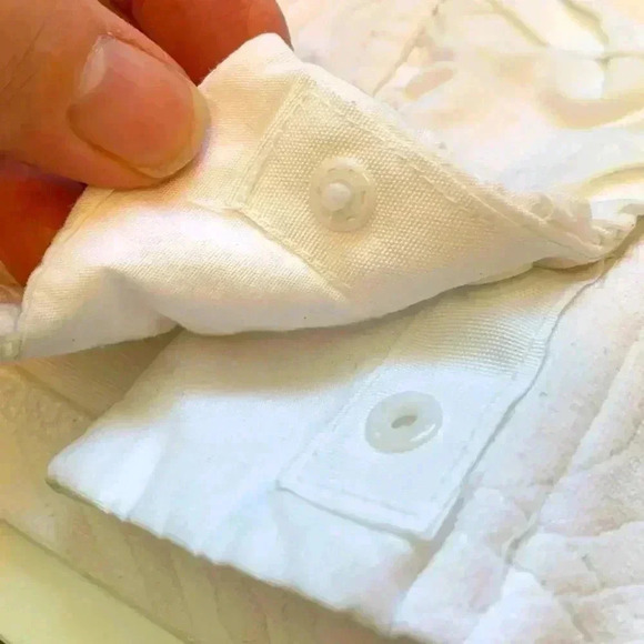 Orly White, Long  sleeve, Button Up top w crisp collar, four-way stretch, fitted - Picture 5 of 7